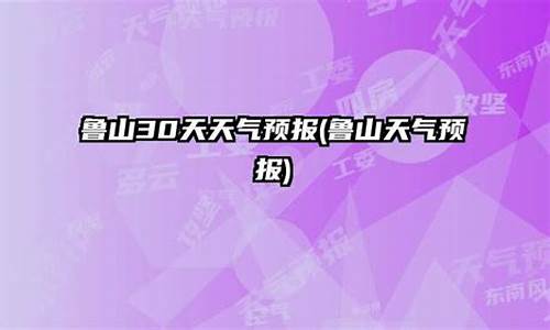 鲁山天气预报30天